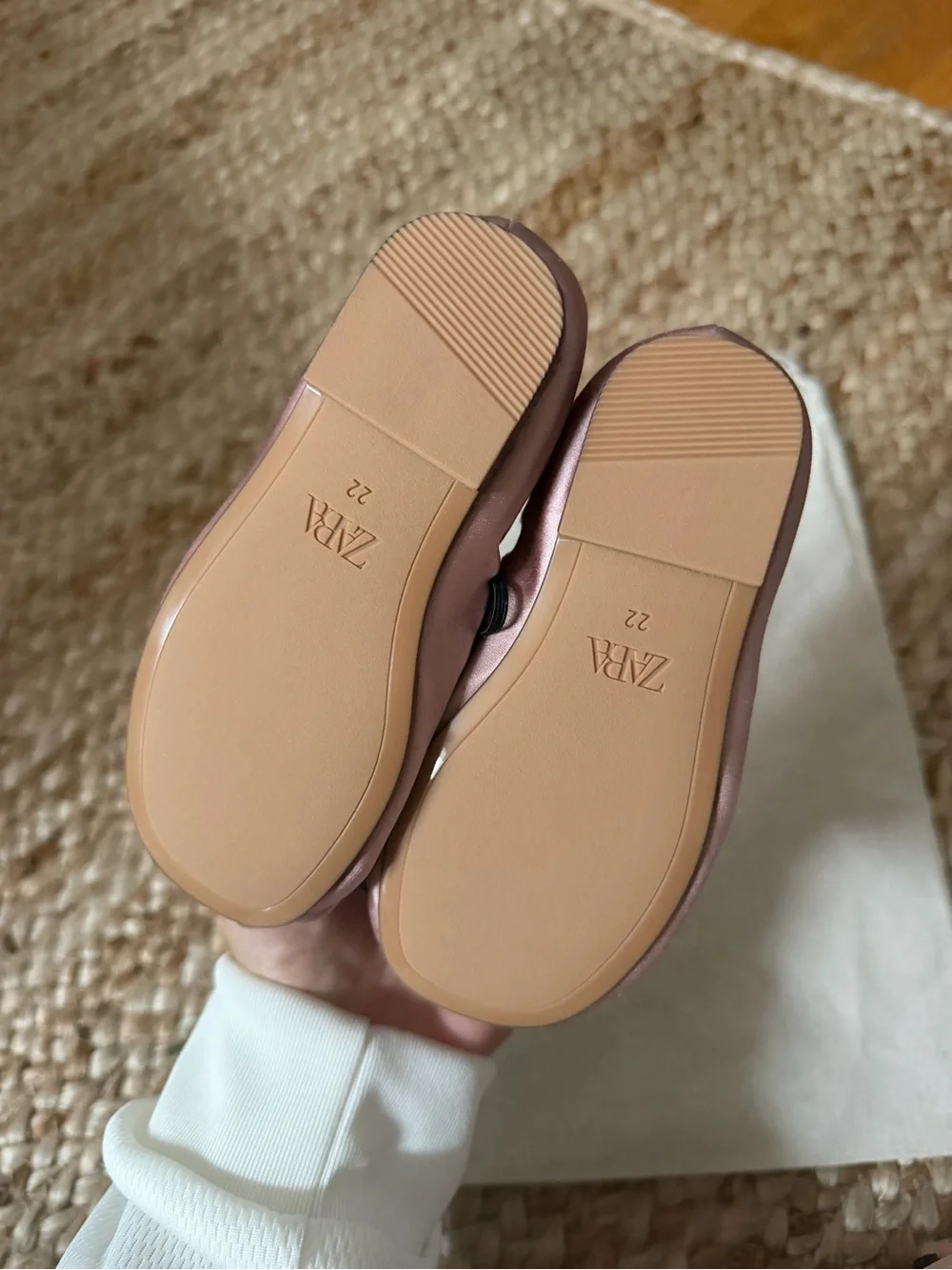Zara Girls Satin Rose Ballet Flats with Bow